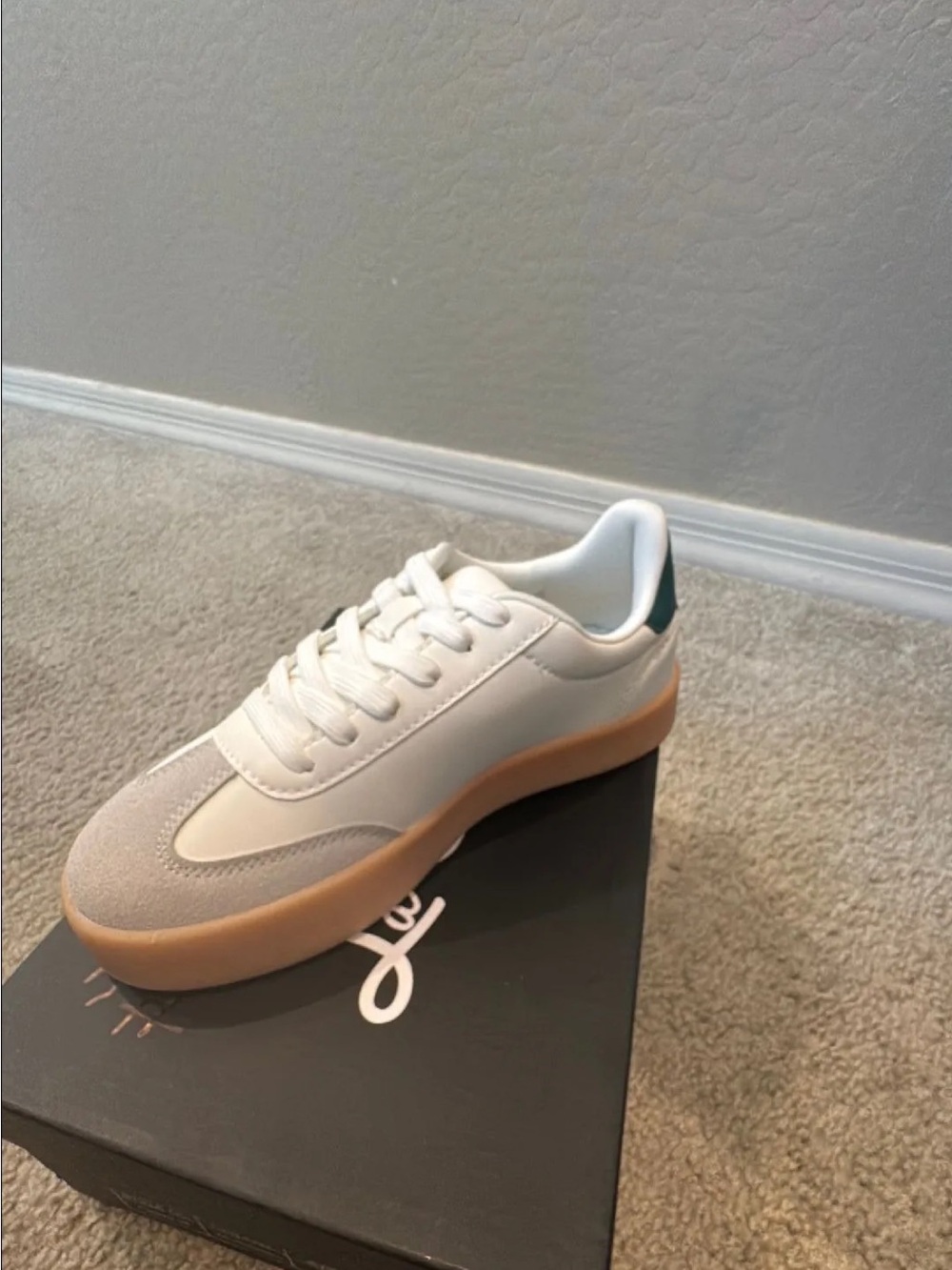 Classic White Low-Top Athletic Sneaker with Gum Sole